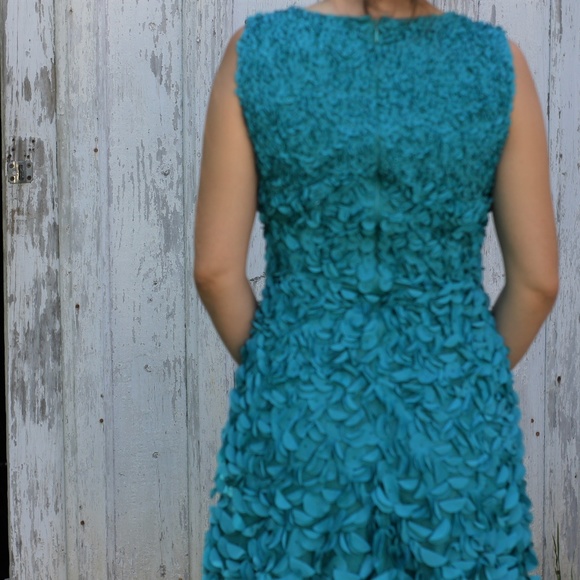 Theia Flower Petal Applique Dress - Picture 2 of 6